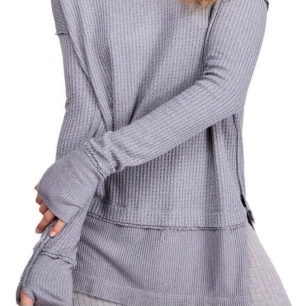 We The Free Free People North Shore Thermal In Storm Gray Size M - Picture 3 of 9
